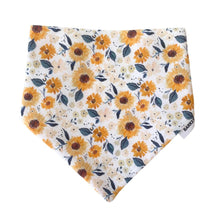 Load image into Gallery viewer, Adjustable dog bandana - Sunflowers