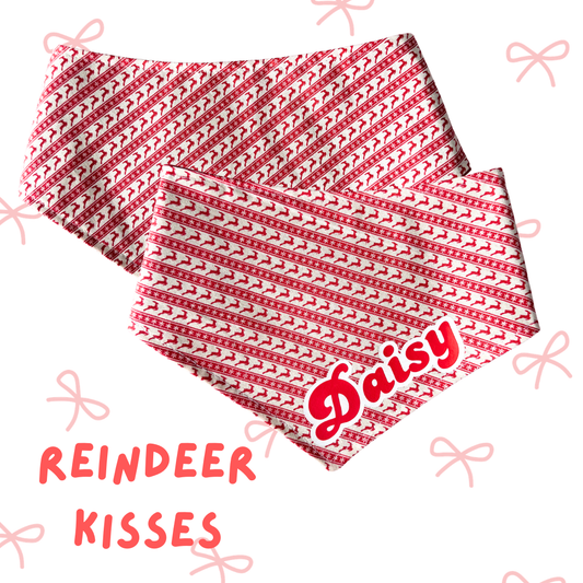 Christmas dog bandana | Reindeer Kisses