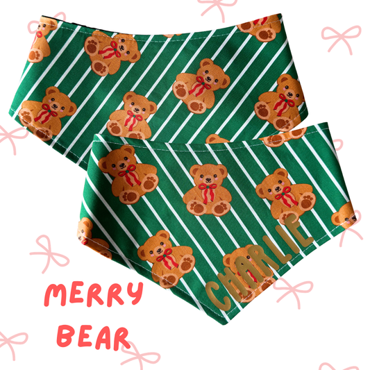 Christmas dog bandana | Merry Bear
