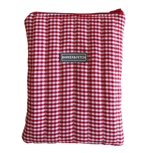 Padded E-reader sleeve | Red Gingham