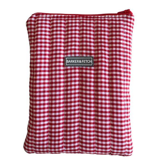 Padded E-reader sleeve | Red Gingham