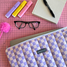 Load image into Gallery viewer, Padded Laptop sleeve | Purple Check