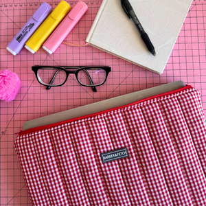 Padded Laptop sleeve | Red gingham