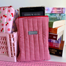 Load image into Gallery viewer, Padded E-reader sleeve | Red Gingham