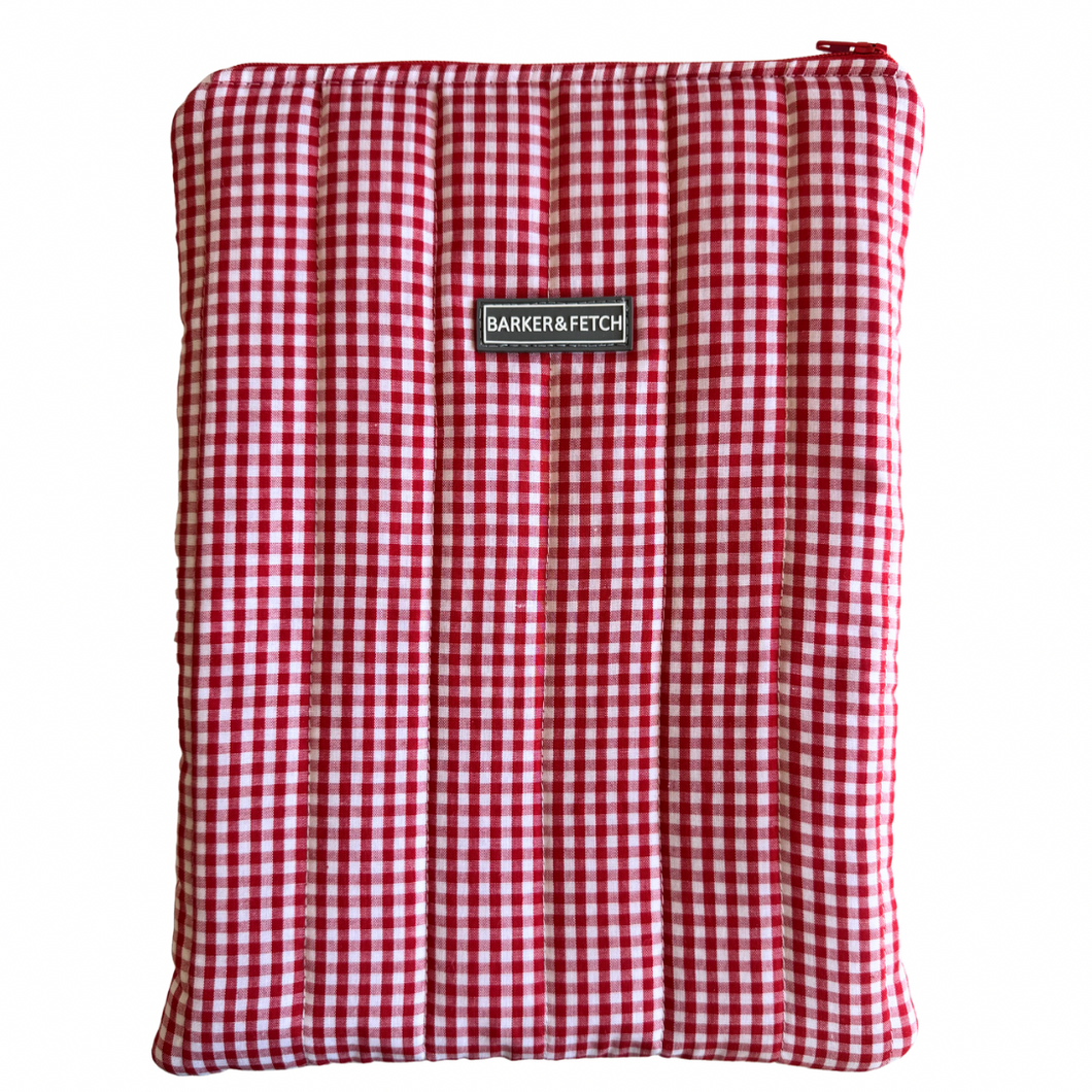 Padded Book sleeve | Red gingham