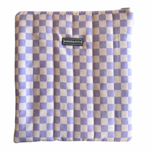 Load image into Gallery viewer, Padded Book sleeve | Purple Check