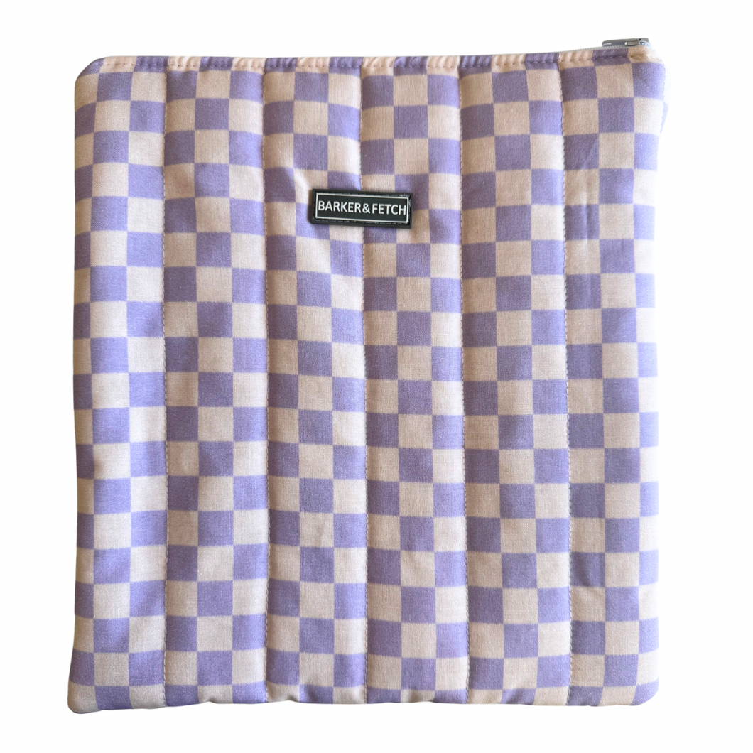 Padded Book sleeve | Purple Check