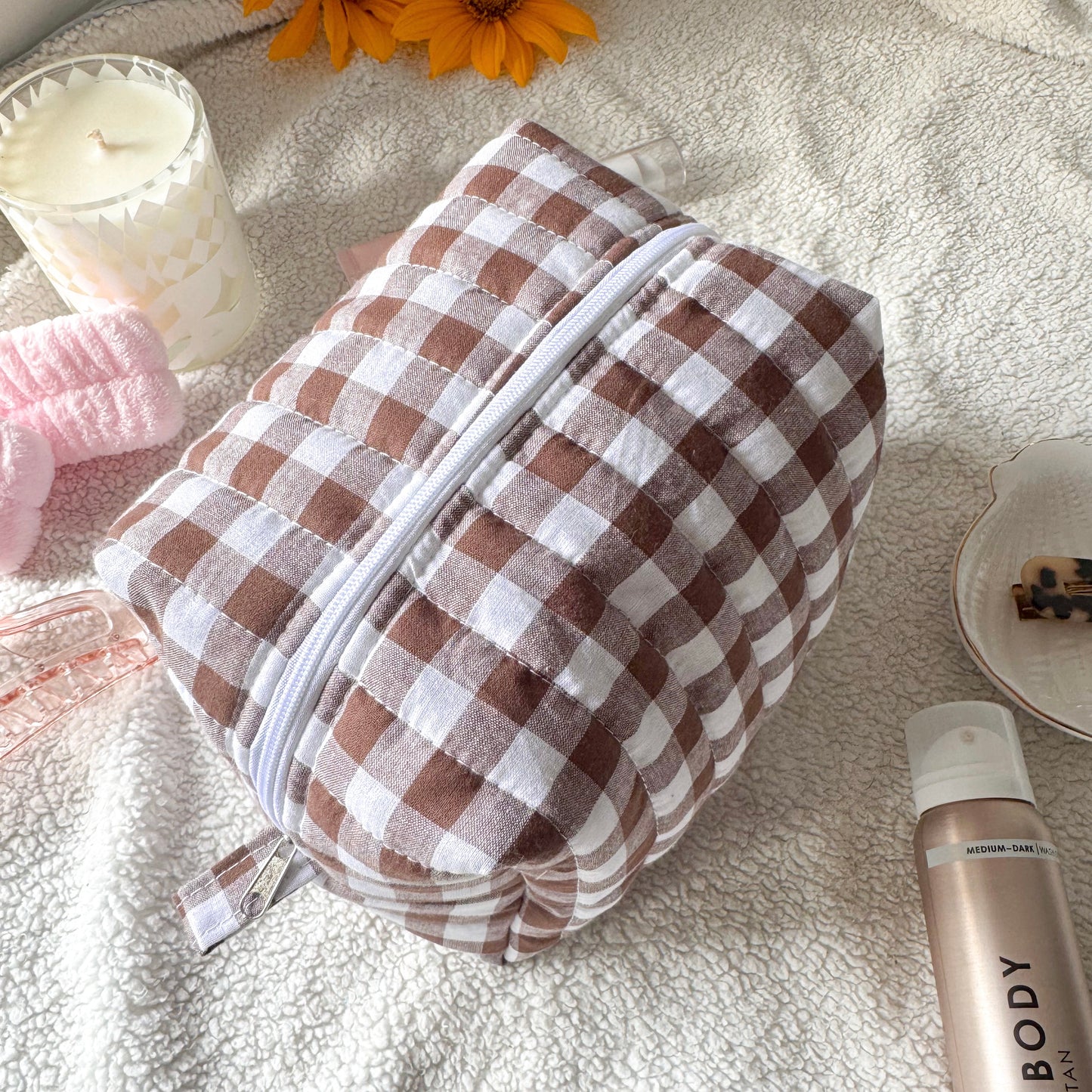 Quilted Makeup Bag | Pinecone