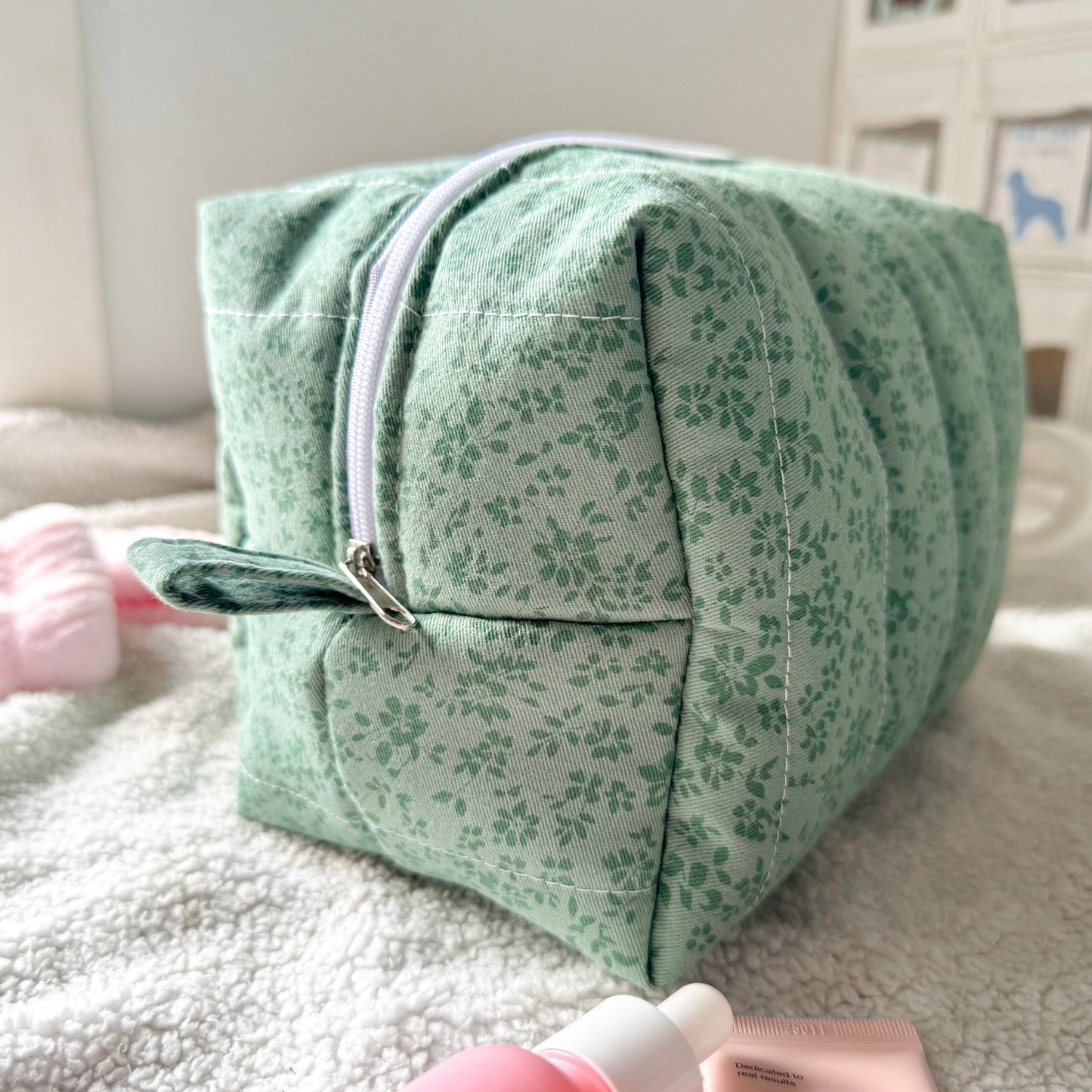 Quilted Makeup Bag | Moss