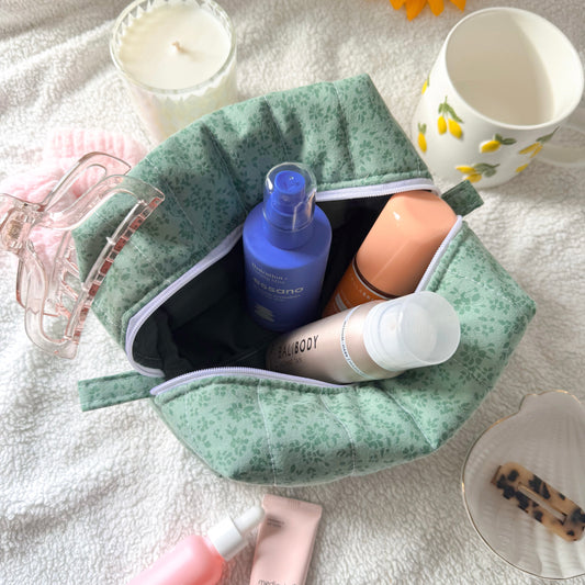 Quilted Makeup Bag | Moss