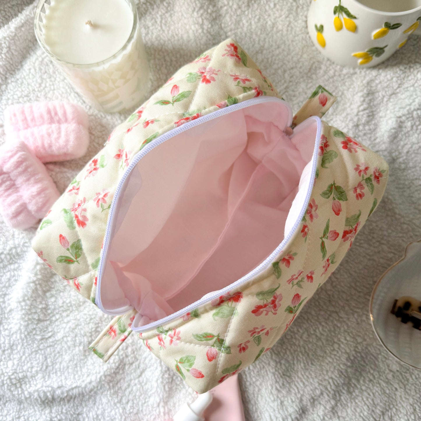 Quilted Makeup Bag | Buttercup