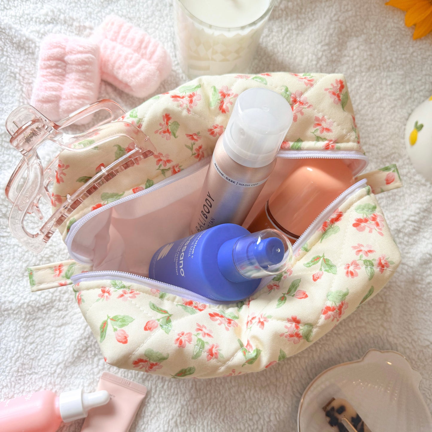 Quilted Makeup Bag | Buttercup