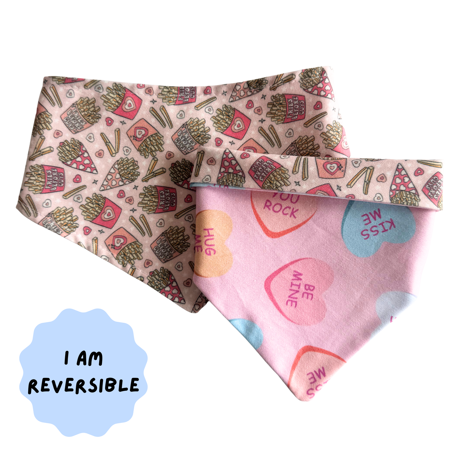Reversible dog bandana - Love notes