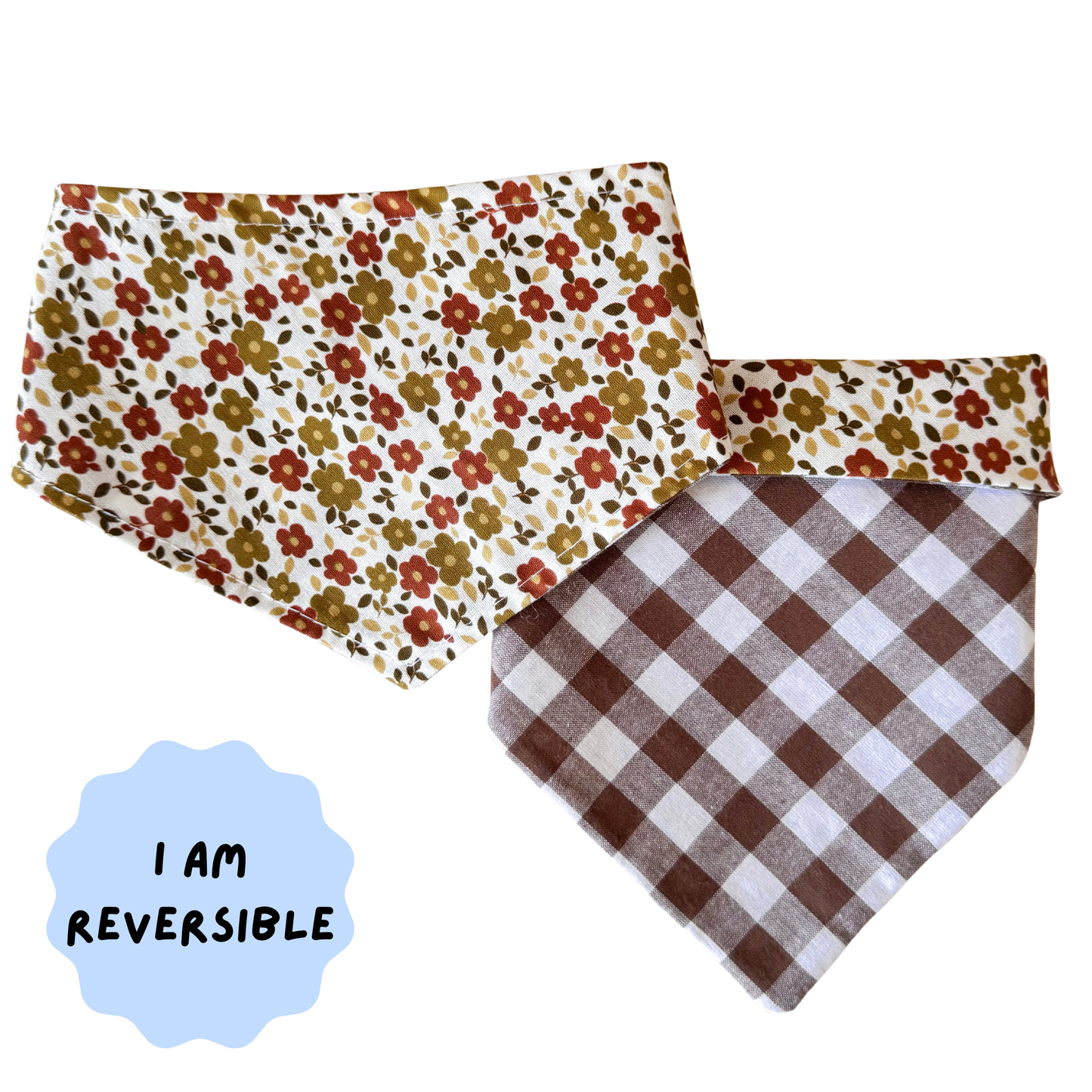 Reversible dog bandana | Pinecone