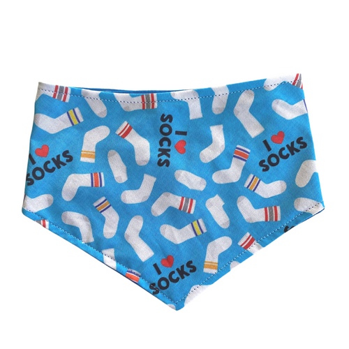 Dog bandana - I love socks