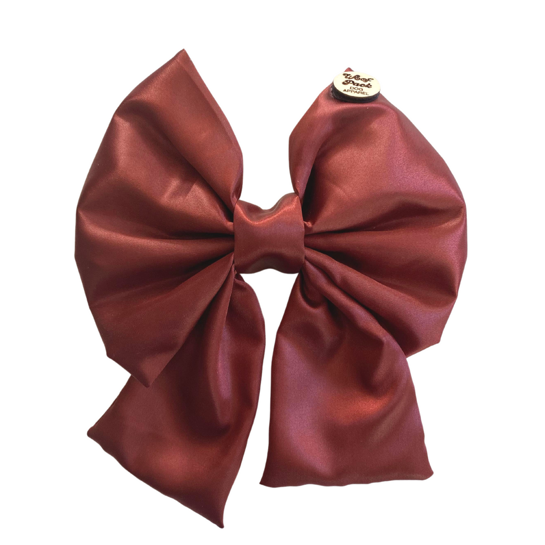 WOOFPACK Rust Satin Sailor Bow