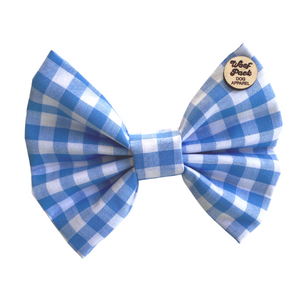 WOOFPACK Blue Gingham Bow