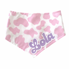 Load image into Gallery viewer, Adjustable dog bandana - Moomoo (Pink)| Cowprint