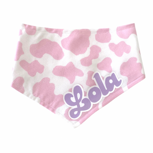 Adjustable dog bandana - Moomoo (Pink)| Cowprint